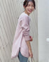 【安田美沙子さん着用】シンプルできれいシルエット、ラウンドヘムニットチュニック